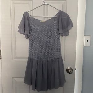 Grey A’reve Lace & Crochet Blouse